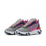 Nike WMNS React Element 55 Wolf Grey / Laser Fuchsia / Hyper Crimson (BQ2728-006)