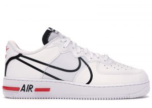 Nike Air Force 1 React White Black Red