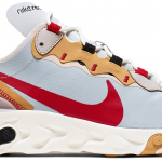 Nike React Element 55 Pure Platinum Club Gold Red
