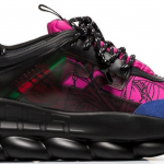 Versace Chain Reaction Black Multi-Color Rubber Suede