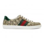 Gucci Beige and Brown GG Supreme Bees Ace Sneakers (548950 9N020)