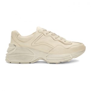 Gucci White Distressed Rhyton Sneakers (498916 A9L00)
