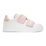 Dolce and Gabbana White and Pink Strap Sneakers (CK1601 AH361)