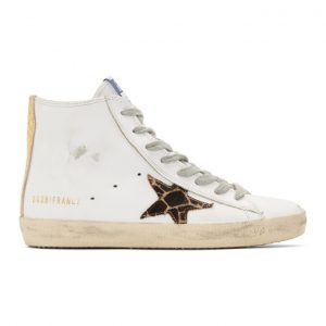Golden Goose White Cheetah Francy Sneakers (G35WS591.B91)