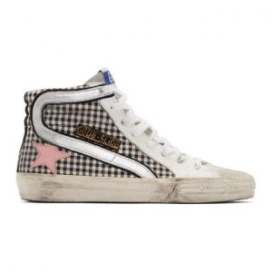 Golden Goose White Check Slide Sneakers (G35WS595.A34)