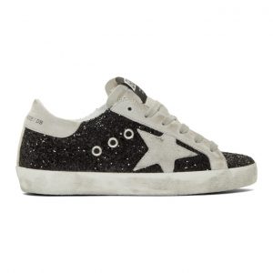 Golden Goose SSENSE Exclusive Black Glitter Superstar Sneakers (F35WS590.D26)