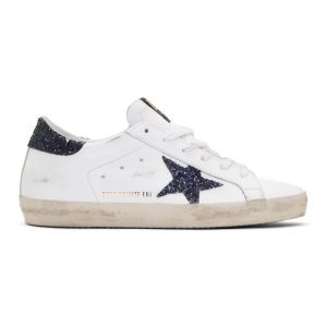 Golden Goose SSENSE Exclusive White Glitter Superstar Sneakers (F35WS590.M24)