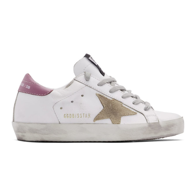Golden Goose SSENSE Exclusive White and Pink Superstar Sneakers (F35WS590.F98)