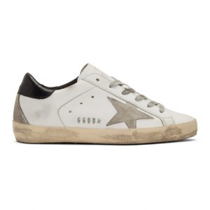 Golden Goose White and Black Superstar Sneakers (GCOWS590.W55)