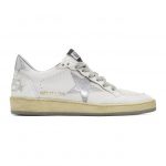 Golden Goose White and Silver Ball Star Sneakers (G35WS592.H3)