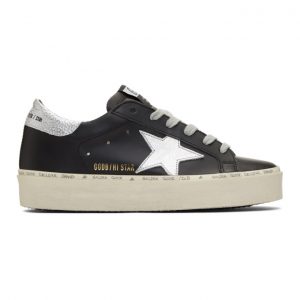 Golden Goose Black and Silver Hi Star Sneakers (G35WS945.B9)