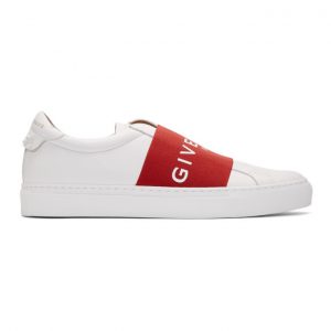 Givenchy White and Red Elastic Urban Street Sneakers (BH0002H0FU)