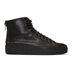 Common Projects Black Tournament High Super Sneakers (4018)