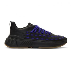 Bottega Veneta Black and Blue Lace Speed Sneakers (578305 VIFH0)