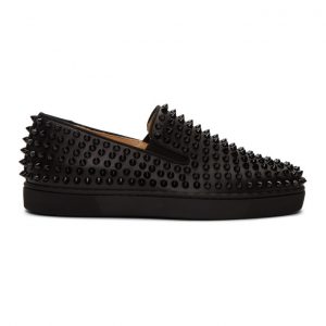 Christian Louboutin Black Roller-Boat Slip-On Sneakers (3120490)