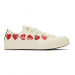Comme des Garcons Play Off-White Converse Edition Multiple Hearts Chuck 70 Low Sneakers (P1K117)