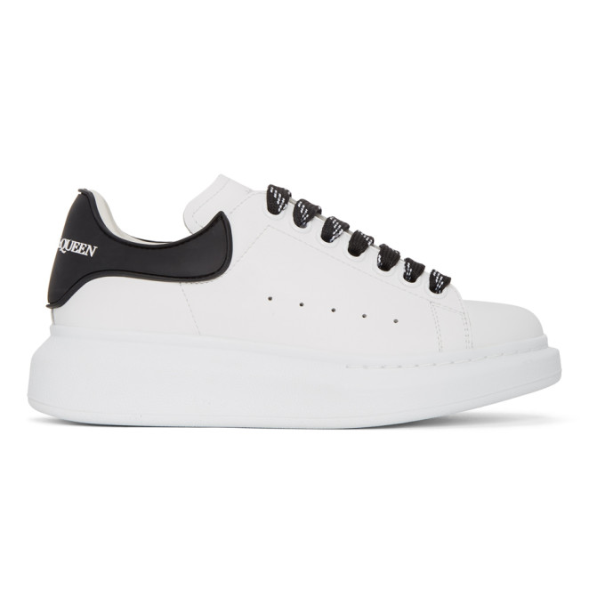 Alexander McQueen White and Black Oversized Sneakers (621056WHXMT)