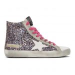 Golden Goose Multicolor and Grey Glitter Francy Sneakers (G36WS591.C68)