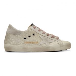 Golden Goose SSENSE Exclusive Silver and White Glitter Superstar Sneakers (F36WS590.U21)