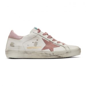 Golden Goose SSENSE Exclusive White and Pink Superstar Sneakers (F36WS590.U22)