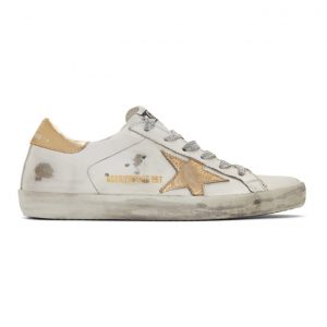 Golden Goose SSENSE Exclusive White and Gold Superstar Sneakers (F36WS590.U23)