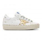 Golden Goose White and Gold Hi Star Sneakers (F36WS945.A7)