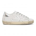 Golden Goose White and Silver Superstar Sneakers (G36WS590.U84)