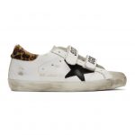 Golden Goose White Leopard Pony Old School Sneakers (G36WS206.B3)