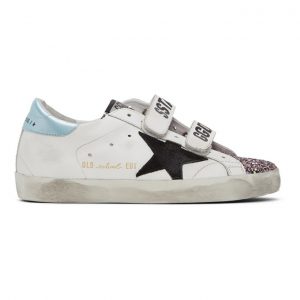 Golden Goose White Glitter Old School Sneakers (G36WS206.B6)