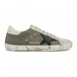 Golden Goose Green and Grey Canvas Superstar Sneakers (G36MS590.T70)