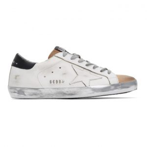 Golden Goose White and Metallic Superstar Sneakers (G36MS590.T78)