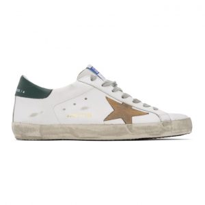 Golden Goose White and Brown Superstar Sneakers (G36MS590.T82)