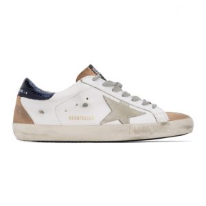 Golden Goose White and Beige Superstar Sneakers (G36MS590.T86)