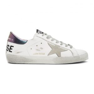 Golden Goose White and Grey Superstar Sneakers (G36MS590.T89)