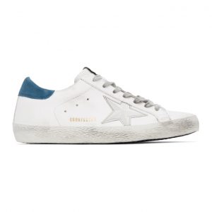 Golden Goose White and Silver Superstar Sneakers (G36MS590.U71)
