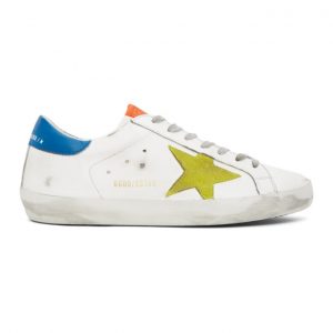 Golden Goose White and Yellow Superstar Sneakers (G36MS590.U74)