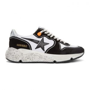 Golden Goose Black and White Running Sole Sneakers (G36MS963.O7)