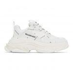 Balenciaga White and Black Allover Logo Triple S Sneakers (536737-W2FA1-9010)