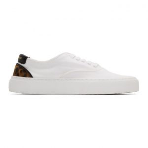 Saint Laurent White Leopard Venice Sneakers (606442 GUZ70)