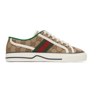 Gucci Beige GG Supreme 1977 Tennis Sneakers (606110 HVK20)