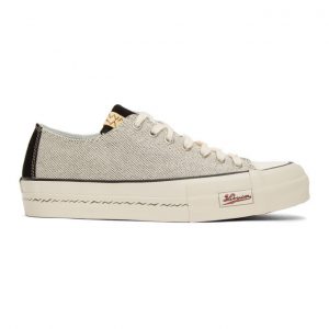 Visvim White and Black Skagway Lo Sneakers (0120101001003)