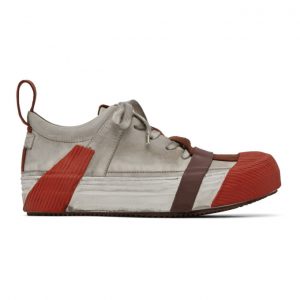 Boris Bidjan Saberi Grey and Red Bamba2 Sneakers (BAMBA2-FMM20001)