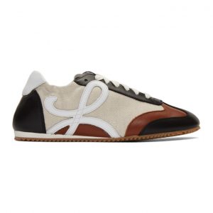 Loewe Beige and Navy Ballet Runner Sneakers (453.10.125)