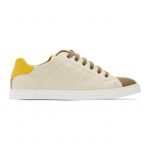 Fendi Beige and Brown Canvas Leather Sneakers (7E1350 AAWX)