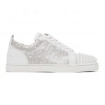 Christian Louboutin White Louis Junior Spikes Orlato Sneakers (1200146)