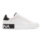 Dolce and Gabbana White and Black Portofino Sneakers (CS1760 AH526)