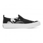 McQ Alexander McQueen Black and White Swallow Orbyt Slip-On Sneakers (621922R2692)