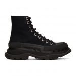 Alexander McQueen Black Tread Slick Platform High Sneakers (611706W4L32*)