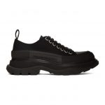 Alexander McQueen Black Canvas Tread Slick Platform Low Sneakers (611705W4L32*)