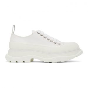 Alexander McQueen White Tread Slick Platform Low Sneakers (611705W4L32)